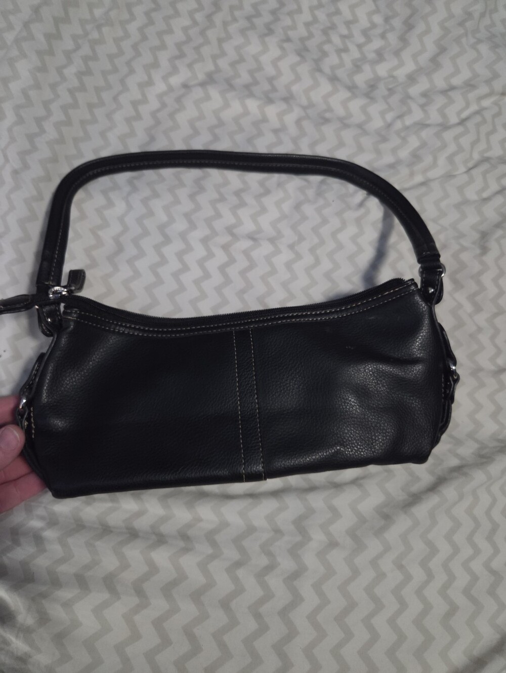 Y2K Black Leather Relic Shoulder Bag